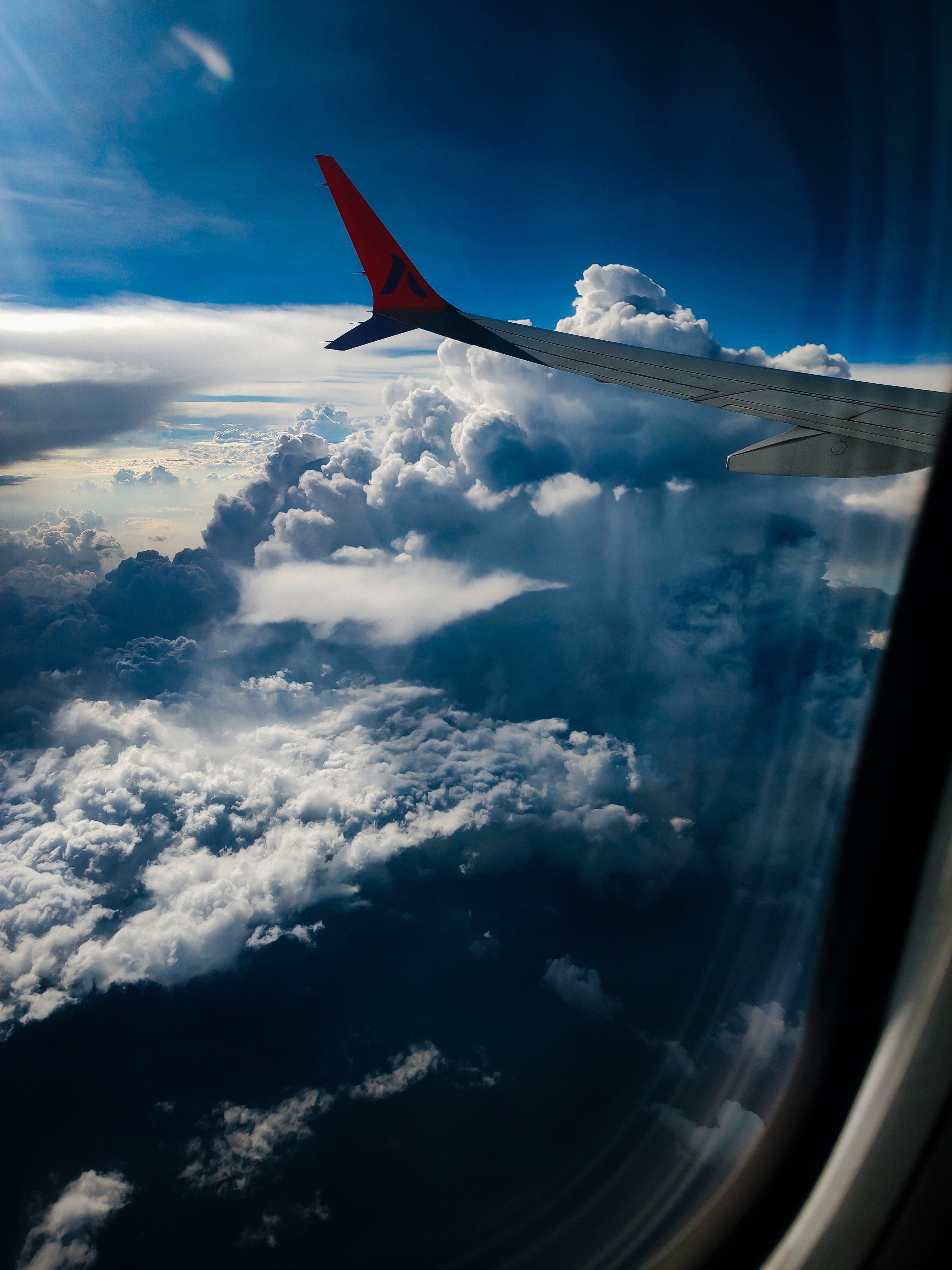Landscape photography of a sky from a flight